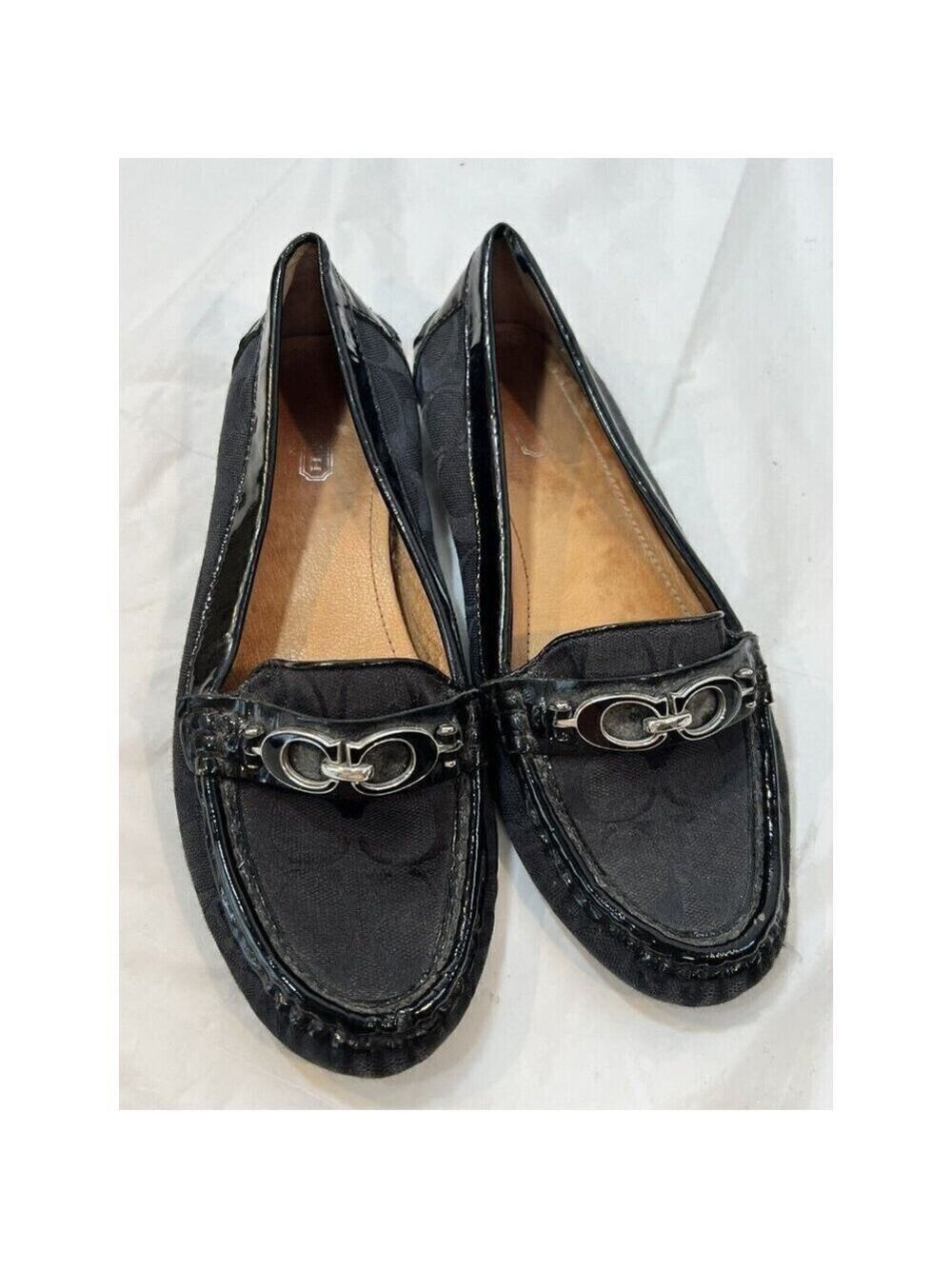 Coach Fortunata Black Driving Loafer Flats Size 7.5 B